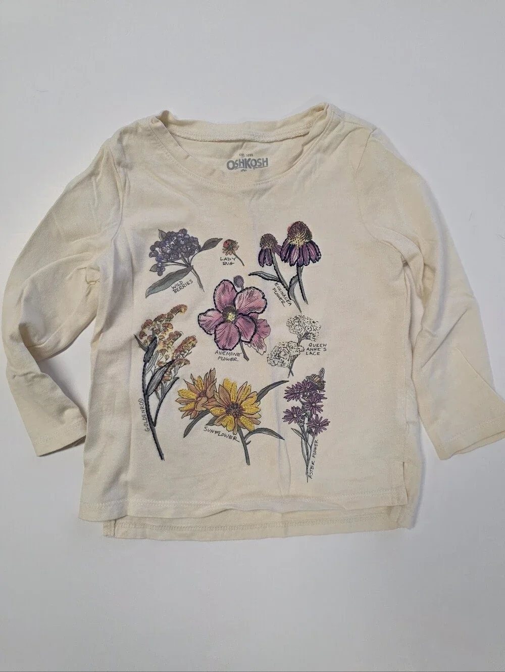 OshKosh B'gosh Cream Floral Graphic Long Sleeve Tee